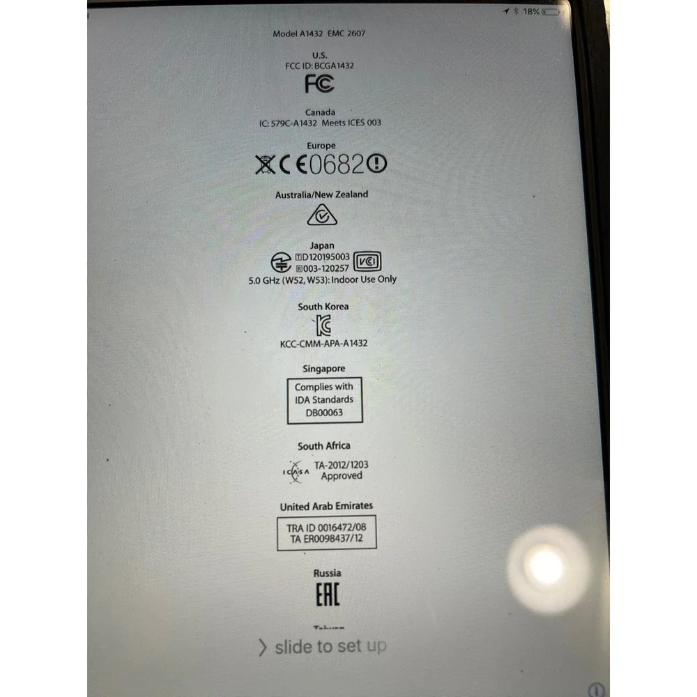 Apple iPad Mini 1st Gen A1432 Silver White WiFi 7.9 inch Tablet